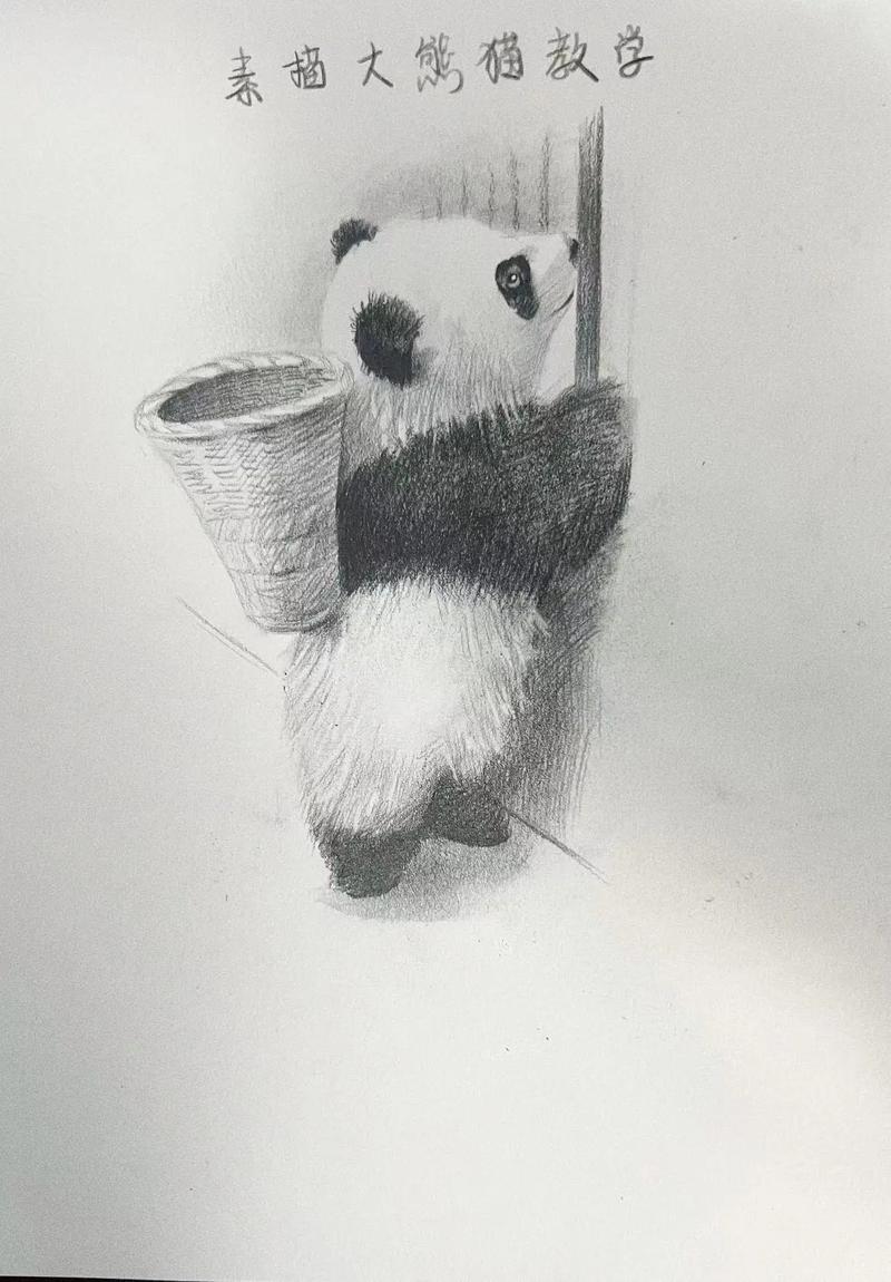 大熊猫素描图片
