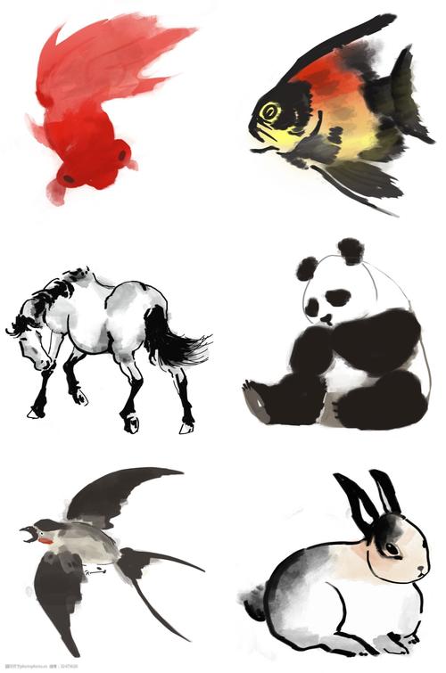 水墨画动物